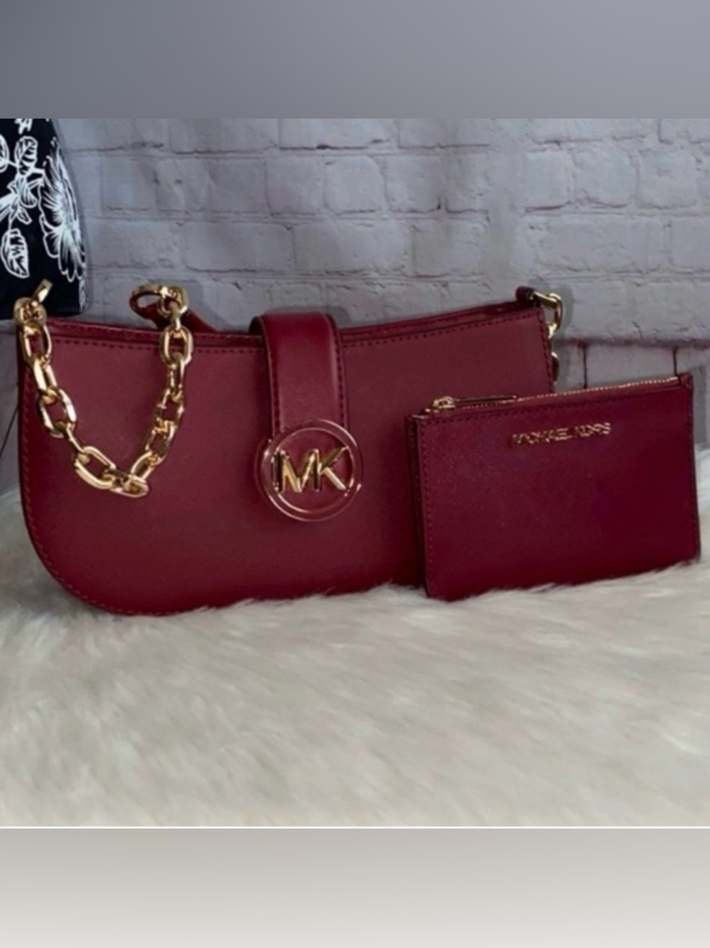 Michael Kors CARMEN Pouchette/JET SET TRAVEL TZ Coinpouch 2pc Set